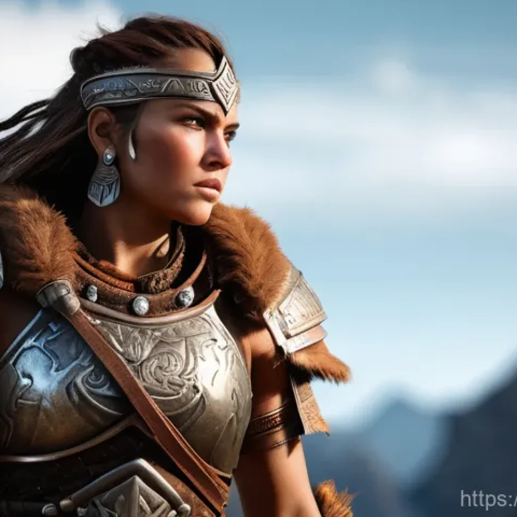 디아블로4 캐릭터 커스터마이징 - **Prompt 1: Barbarian Warrior (Female)** - Focus on strength, tribal elements, weathered look, heavy...